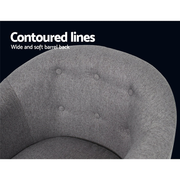 Artiss Armchair Tub Chair Grey Adora Sofas Armchairs & Couches