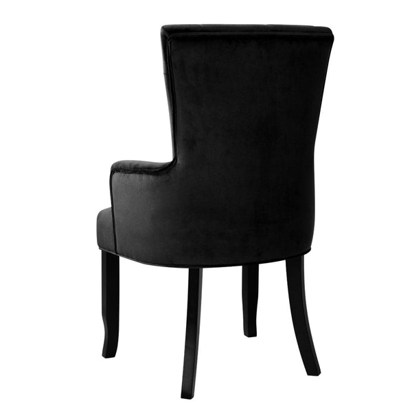 Artiss Velvet Dining Chair French Provincial Armchair Black Furniture For Home Dining Chairs