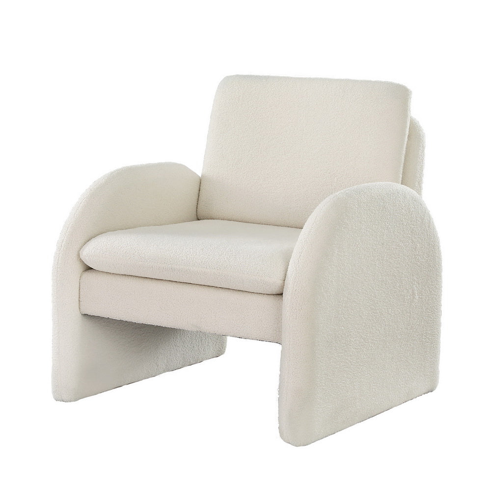 Artiss Armchair Accent Chair Lounge Tub Sofa Couch Curved Arm Seat Boucle White Sofas Armchairs & Couches