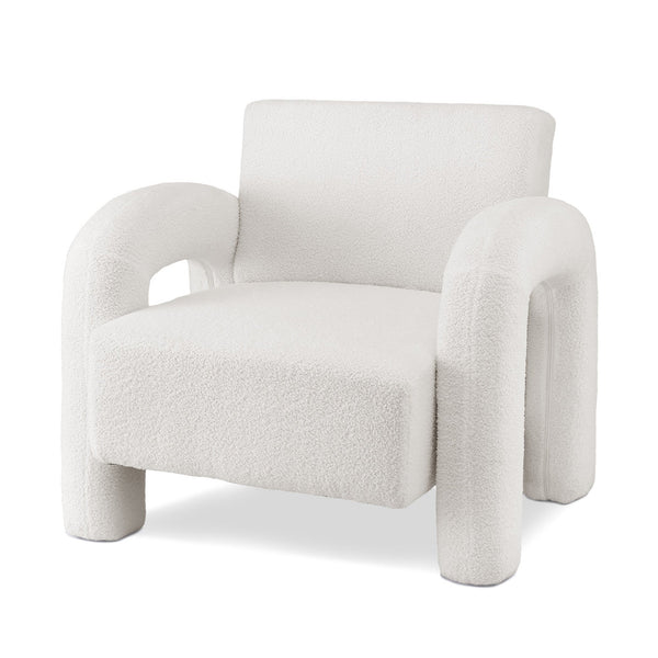 Artiss Armchair Accent Chair Lounge Sofa Couch Curved Seat Boucle White Sofas Armchairs & Couches