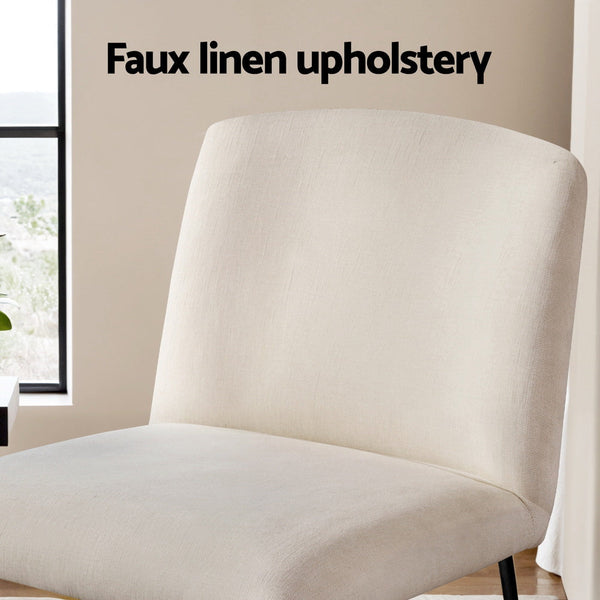 Artiss Accent Chair Armless Armchair Sled Cross Leg Beige Sofas Armchairs & Couches