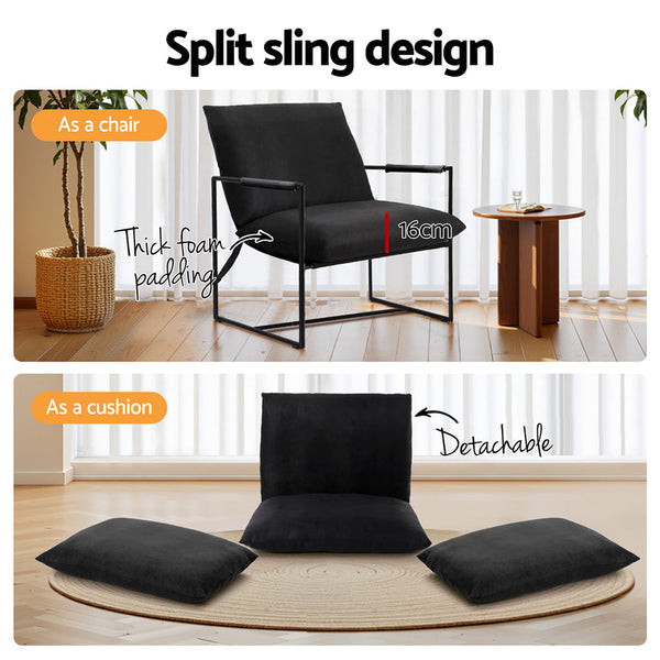 Artiss Armchair Lounge Chair Sling Black Sofas Armchairs & Couches