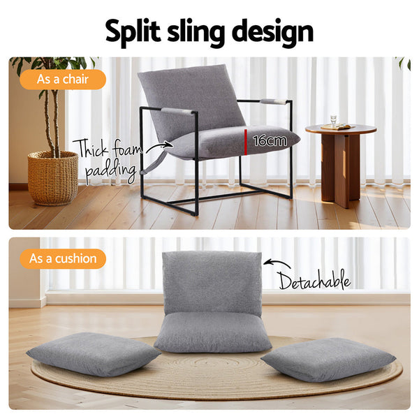 Artiss Armchair Lounge Chair Sling Grey Sofas Armchairs & Couches