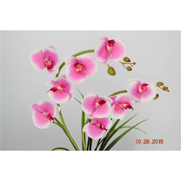 Led Battery Lighted Flower In Pot Orchid Blossom Phalaenopsis Holiday Wedding Home Decoration Gift Floral Décor
