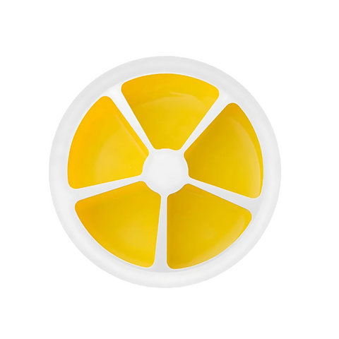 Food Container Yellow Round Grid Flower Shape Fruit Plate For Kitchen Storage Food Storage Containers