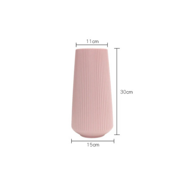 Flower Vase Blue Large Ribbed Nordic Style Pot Decor Living Room Vases