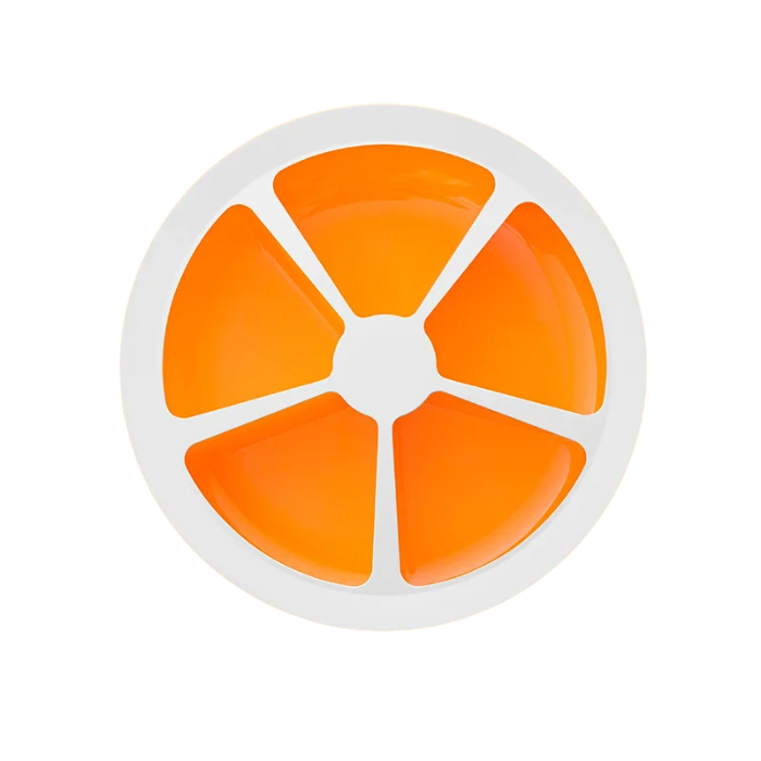 Food Container Orange Round Grid Flower Shape Fruit Plate For Kitchen Storage Organisation Food Storage Containers