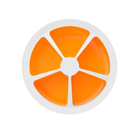 Food Container Orange Round Grid Flower Shape Fruit Plate For Kitchen Storage Organisation Food Storage Containers