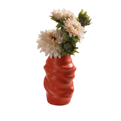 Flower Vase Red Medium Melting Style Nordic Pot Decor For Garden Vases