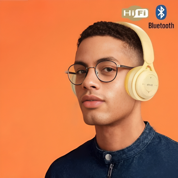 Headphone Yellow Y08 Bluetooth Wireless Headset Over Ear For Mobile Accessories Headsets