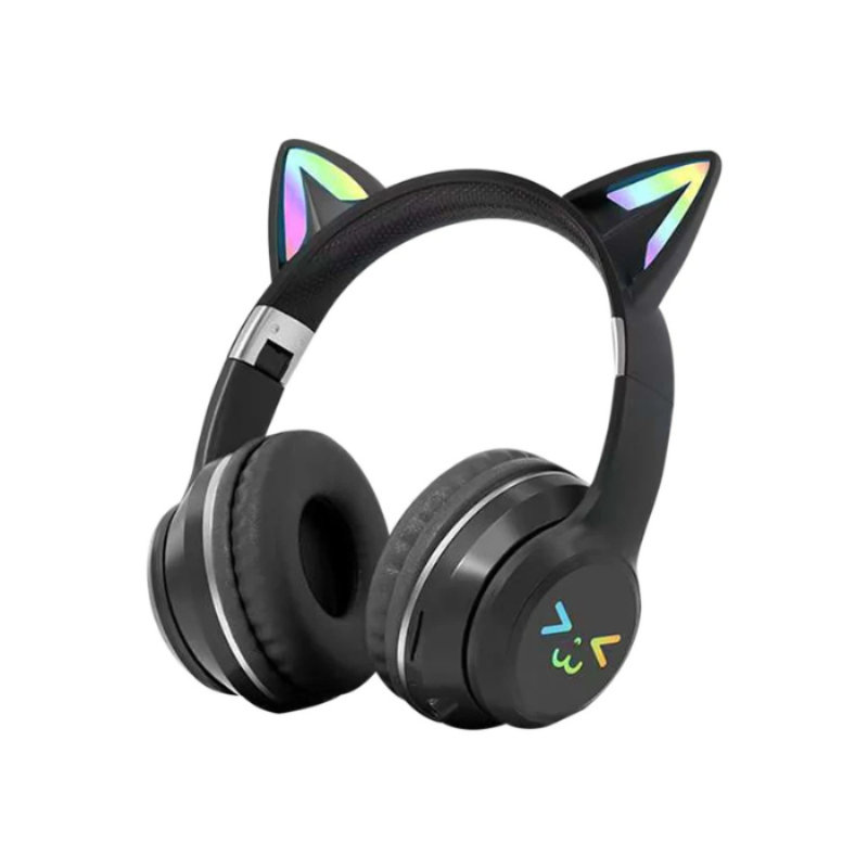 Black Bluetooth Cat Ear Wireless Foldable Headset For Mobile Accessories Headsets