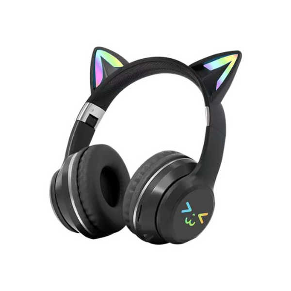 Black Bluetooth Cat Ear Wireless Foldable Headset For Mobile Accessories Headsets