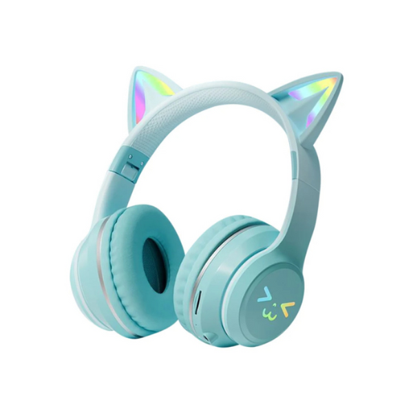 Green Bluetooth Cat Ear Wireless Foldable Headset Over Headphones Headsets