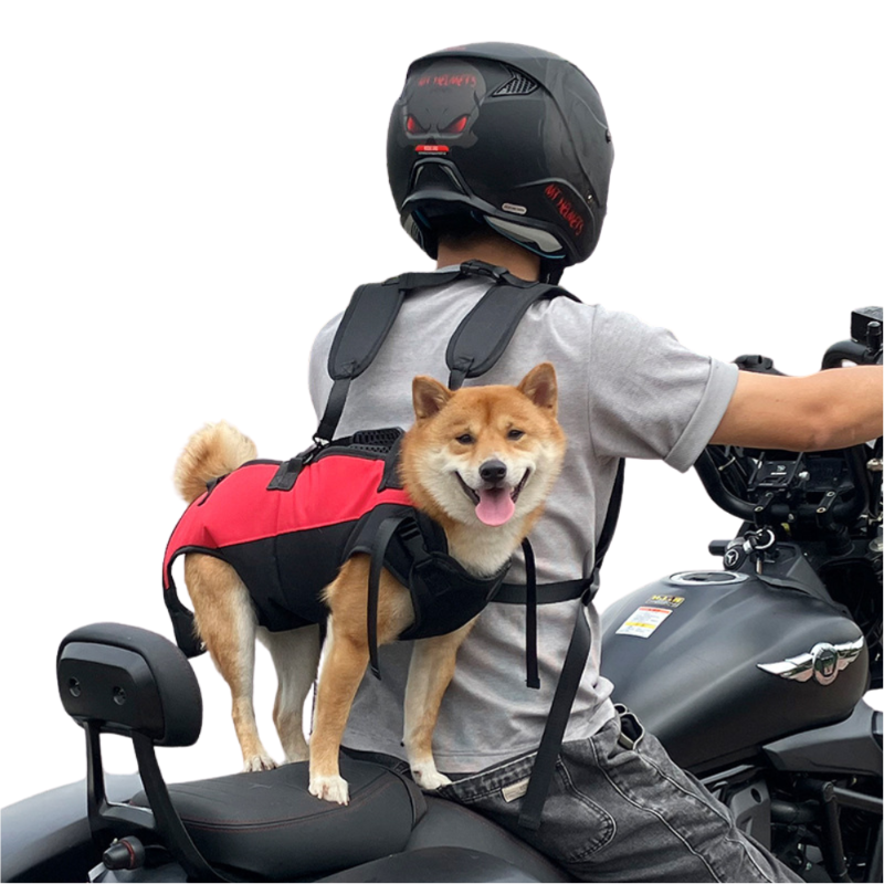 Elosung S Red Multifunctional Pet Backpack With Straps Outdoor Assist Walking Harness Carrier For Dogs And Cycling Pet Transport