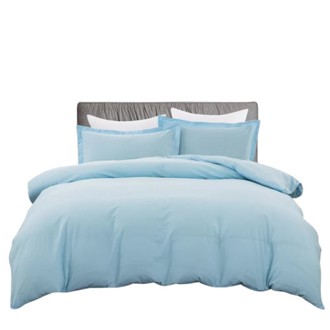 Styleforhome 100% Cotton Premium Doona Duvet Quilt Cover Set With Soft Pillowcases Aqua King Pillow Cases