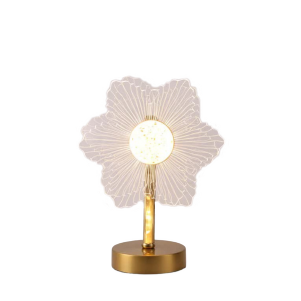 Elosung Flower Shape Luxury Acrylic Table Lamp Modern Usb Powered Night Light | Decorative For Bedroom Living Room And Bedside Compact Design With 3 C