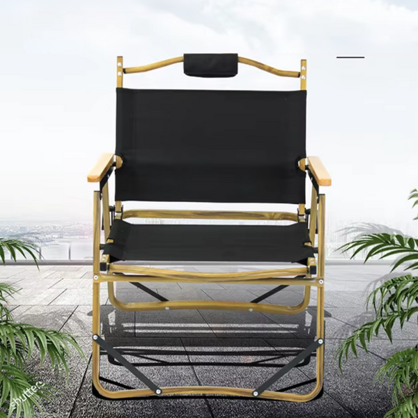 Elosung Folding Camping Chair With Headrest Lightweight Portable Outdoor (Black) Camping Chairs