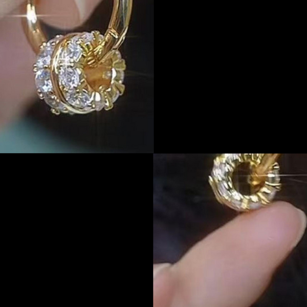 Veile Studios Silver Needle Zircon Ab Dual Wear Double Sided For Women Fashion Accessories Earrings