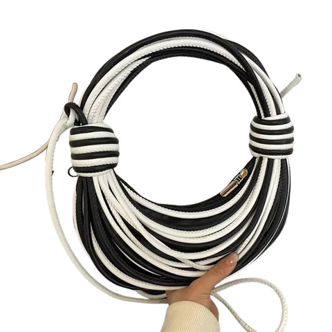 Elosung Black And White Fashionable Candy Color Handbag Crossbody Women's Woven Bag With Unique Line Design Women's Bags & Handbags