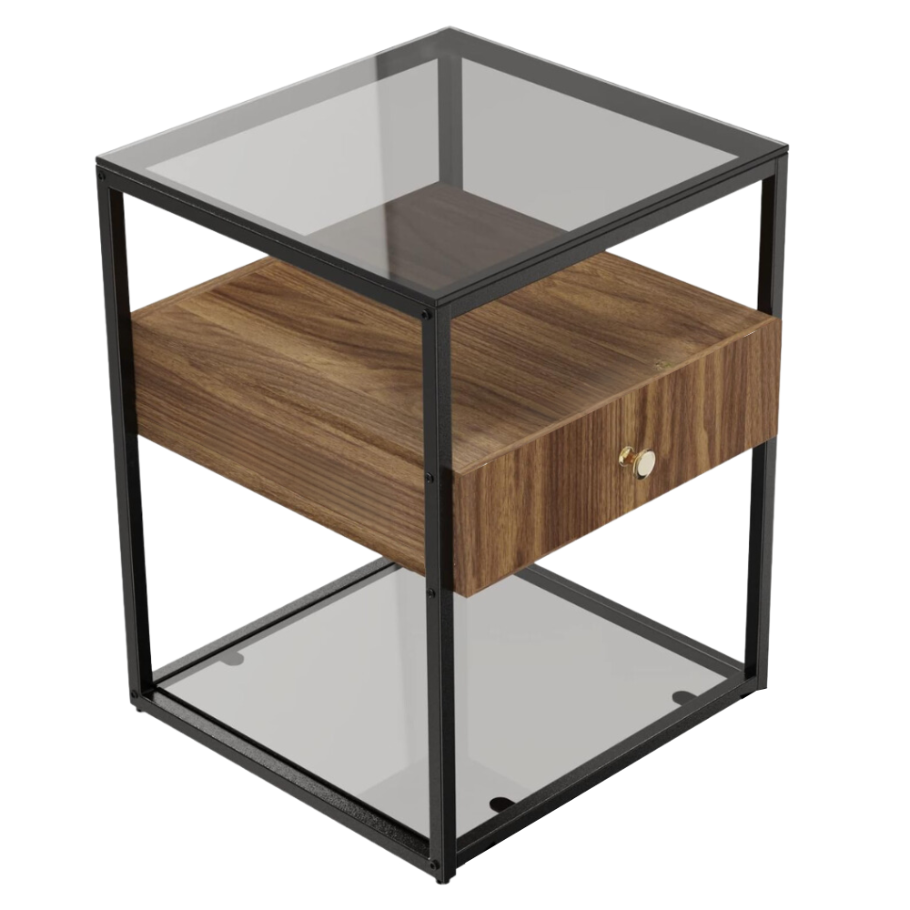 Drawer 3 Tier Living Room Storage End Table Side Tables
