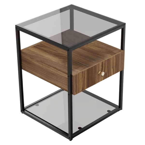 Drawer 3 Tier Living Room Storage End Table Side Tables
