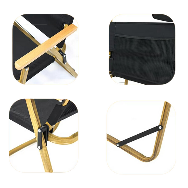 Elosung Folding Camping Chair With Headrest Lightweight Portable Outdoor (Black) Camping Chairs