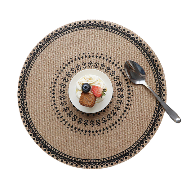 Oz Goodlife Bohemian Round Woven | Set Of 5 With Fringe Design Placemats