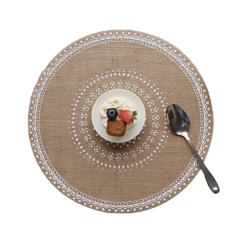 Bohemian Round Woven | Set Of 5 With Fringe Design Placemats