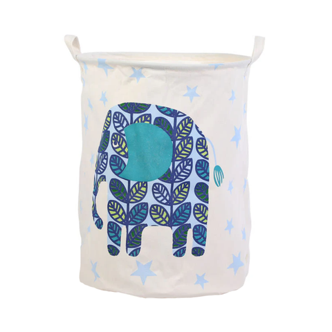 Elosung Elephants Canvas Laundry Storage Basket With Adorable Animal Designs Storage Bins & Baskets