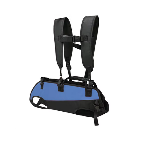 Elosung L Blue Multifunctional Pet Backpack With Straps Outdoor Assist Walking Harness Carrier For Dogs Cycling Pet Transport