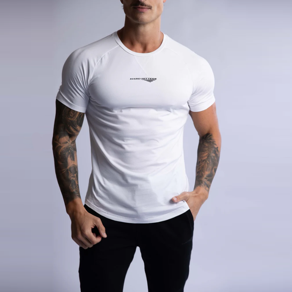 T Shirts Hard Hitters Raglan Crew Tee White