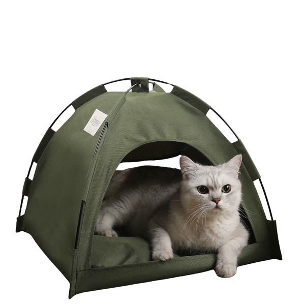 Elosung L Green Foldable Breathable Summer Pet Tent With Cooling Mat Portable Outdoor And Indoor Shelter Pet Beds