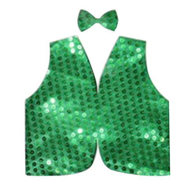 Br Costumes Kids Sequin Vest Bow Tie Set 80S Party Dress Up Waistcoat Unisex Costumes