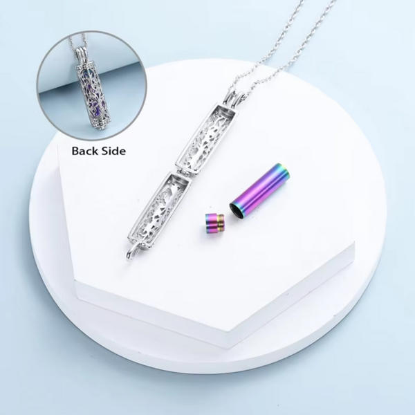 Veile Studios 1Pc Cremation Jewelry Cylinder Urn Necklace For Ashes Memorial Keepsake Necklaces & Pendants