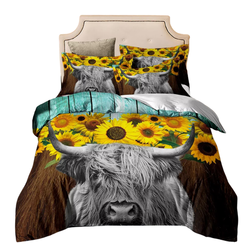 Nature Inspired Floral Duvet Cover Set Hypoallergenic Fabric Double Double Bed Quilts