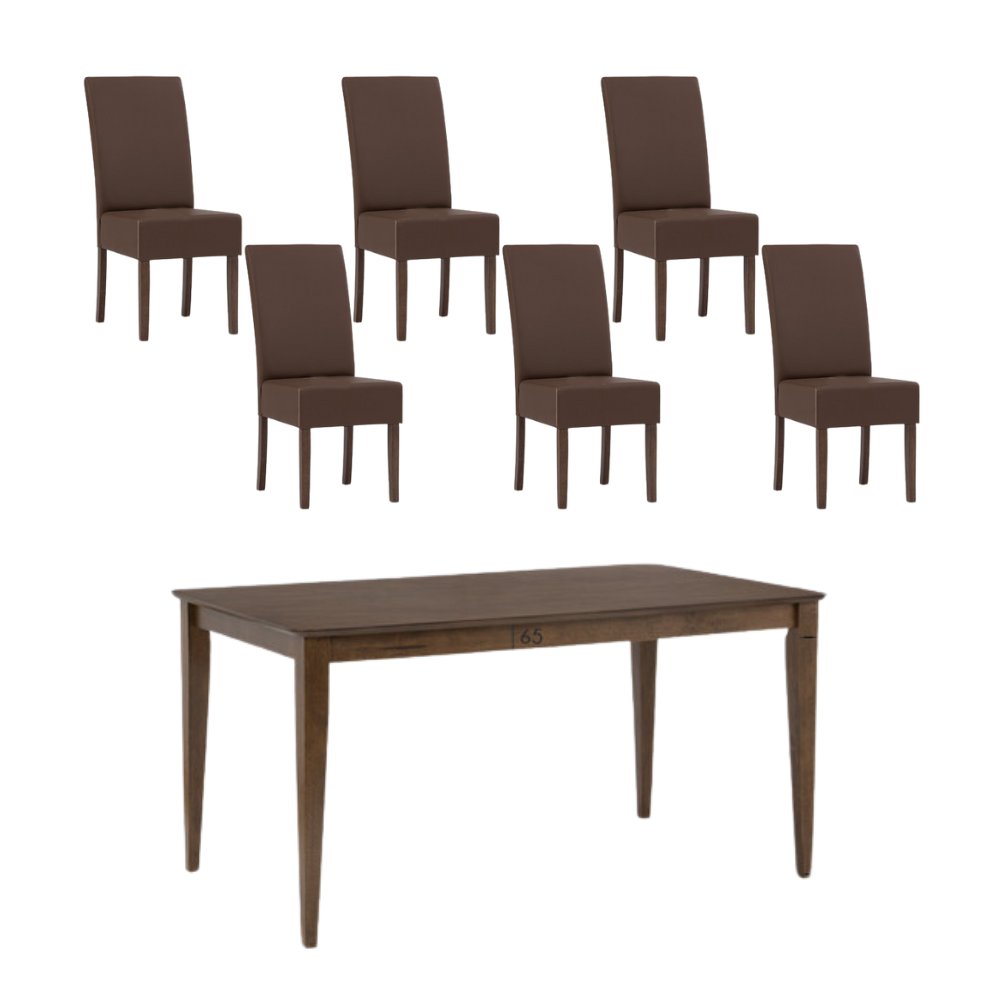 Allegro Dining Table + 6X Mesi Chair 7 Piece Set Cocoa Dining Sets
