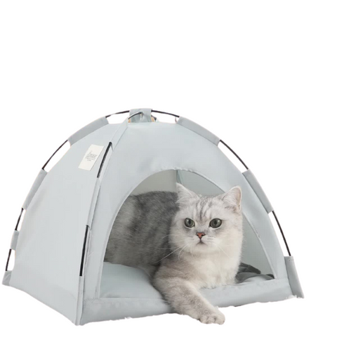 Elosung L Pewter Gray Foldable Breathable Summer Pet Tent With Cooling Mat Portable Outdoor And Indoor Shelter Pet Beds