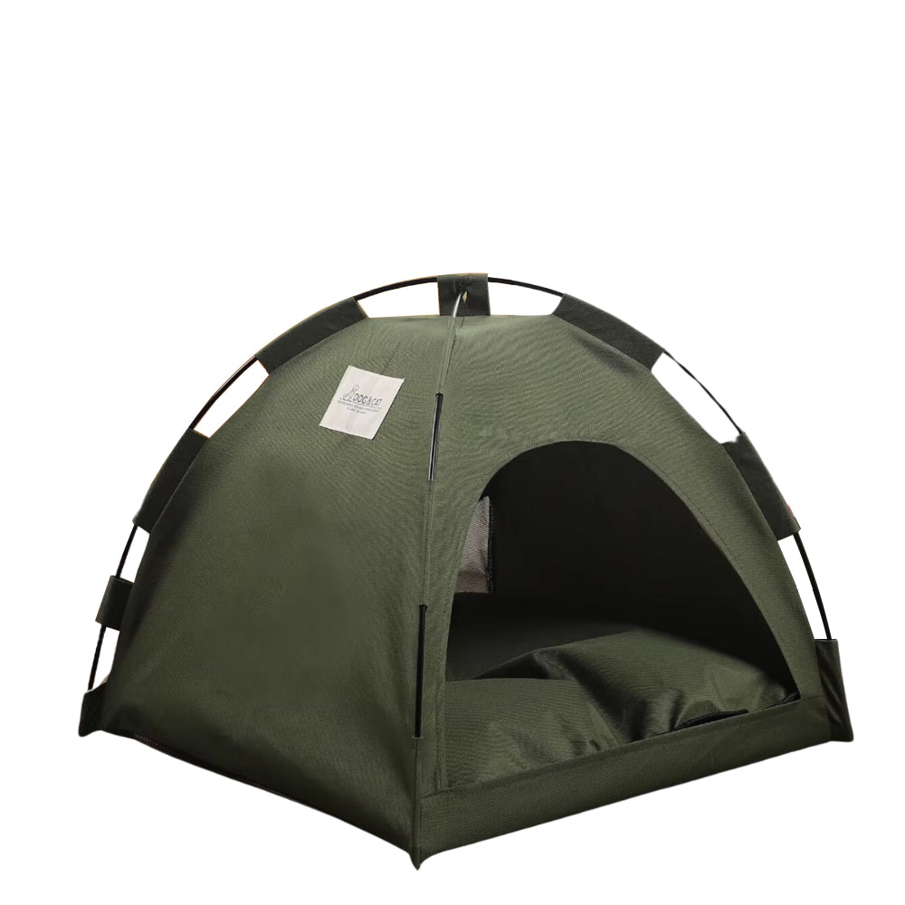 Elosung M Green Foldable Breathable Summer Pet Tent With Cooling Mat Portable Outdoor And Indoor Shelter Pet Beds