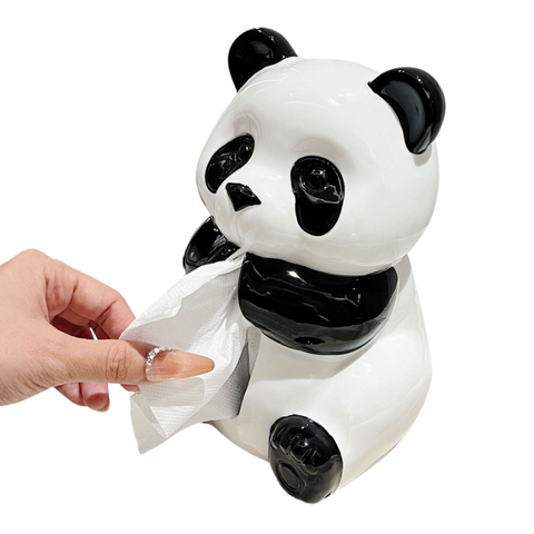 Elosung Ceramic Panda Tissue Box Holder Creative Cartoon Napkin Dispenser For Home Decor Tissue Box Covers