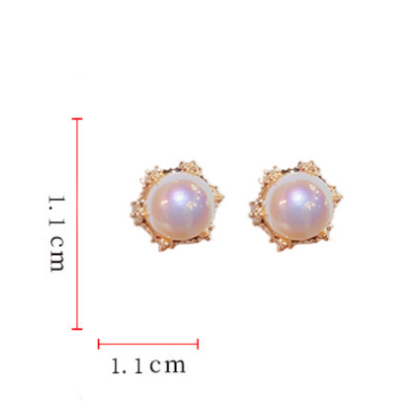 Veile Studios Small And Exquisite Retro Macbeth Pearl Zircon Made From Copper Earrings