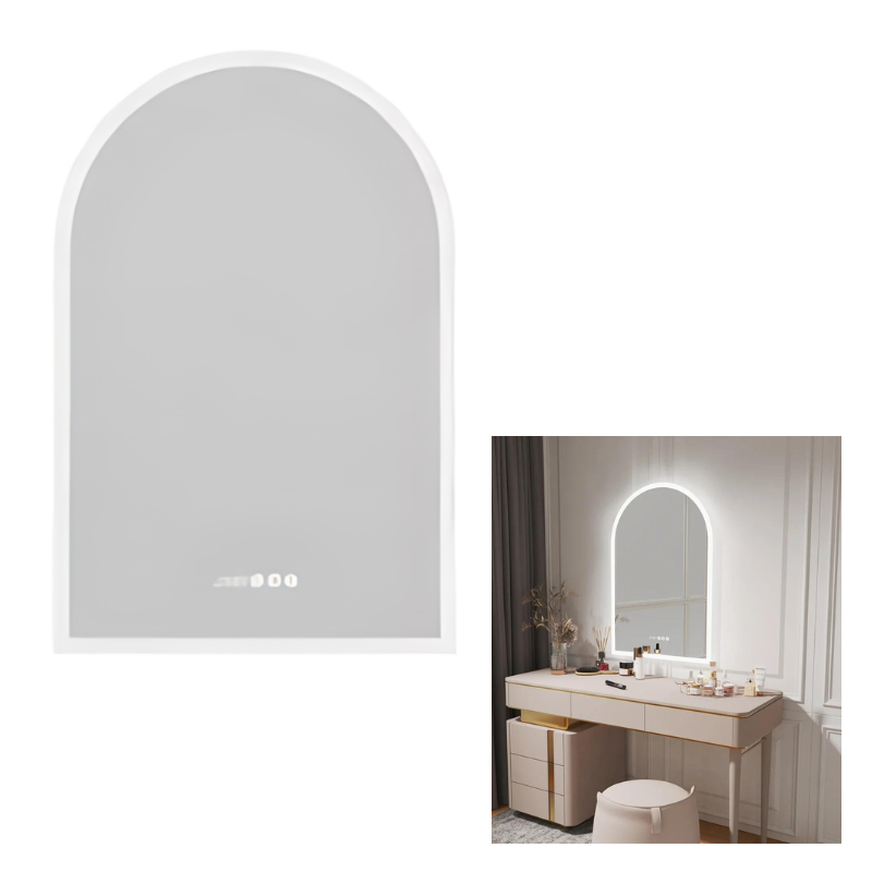 Chic Backlit Bathroom Vanity Mirror With Time And Temperature Display Mirrors