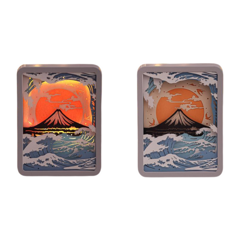 Elosung Moon Over The Sea 3D Paper Carving Night Light Usb Or Battery Powered Decorative Bedside Lamp | Atmosphere For Bedroom Creative Starry And Lit