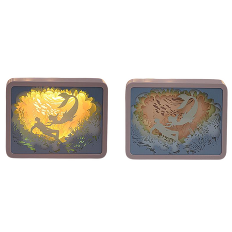 Elosung Mermaid 3D Paper Carving Night Light Usb Or Battery Powered Decorative Bedside Lamp | Atmosphere For Bedroom Creative Starry And Little Prince