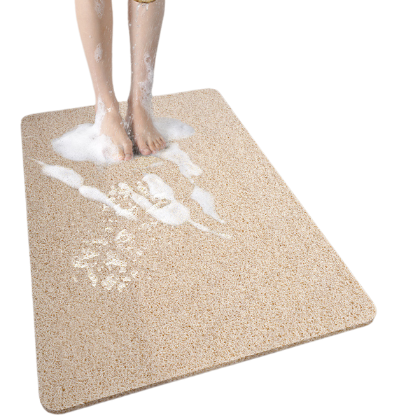Elosung Cat Head Beige Non Slip Loofah Style Bathroom Mat Quick Dry Soft 40*80Cm Bath Mats Rugs & Toilet Covers