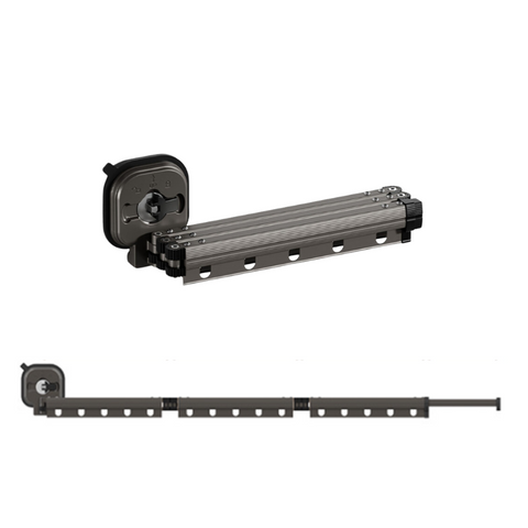 Elosung Butter Yellow Wall Mounted Foldable Clothes Drying Rack 3 Section Aluminum With 15 Windproof Hooks Clothes Hangers