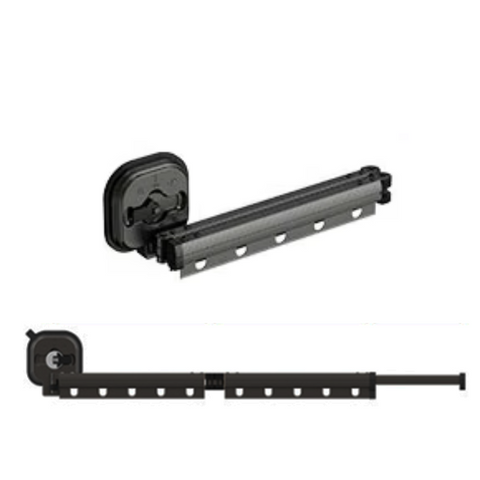 Elosung Butter Yellow Wall Mounted Foldable Clothes Drying Rack 2 Section Aluminum With 10 Windproof Hooks Clothes Hangers