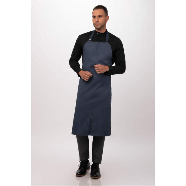 Restaurant Aprons Chef Works Brio Blue Bib Apron By