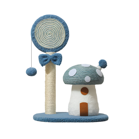 Elosung Blue Durable Mushroom Cat Scratching Post Anti Slip No Debris Pad With Sofa Protection For Small Cats Furniture & Scratchers