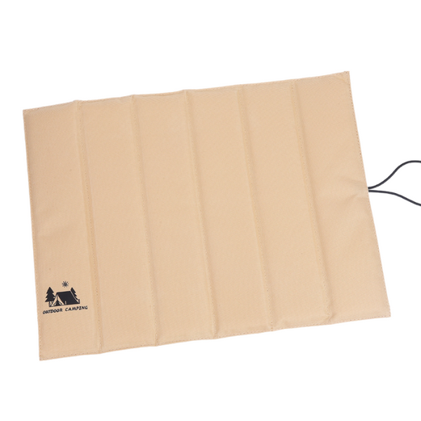 Elosung Beige Portable Outdoor Folding Seat Cushion 42Cm X 32Cm For Camping And Hiking Camping Furniture