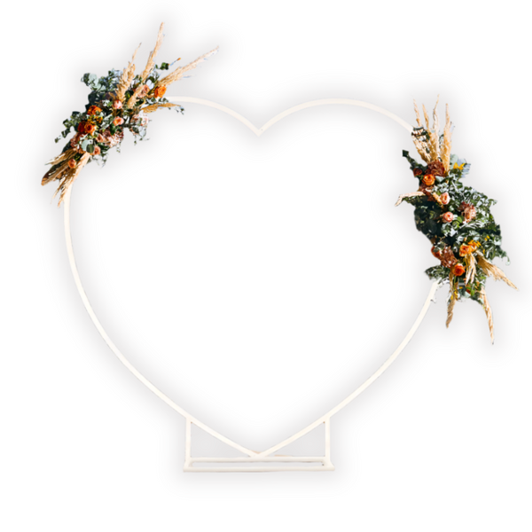 Heart Shaped White Metal Balloon Arch Stand Frame Display Kit For Wedding Venue Decorations